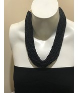 Gorgeous designer chunky High Quality black beaded necklaceSZ 23” - £39.47 GBP