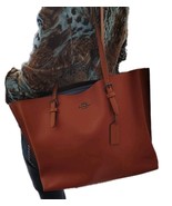 NWT COACH Large Mollie 1671 Double Face Leather Tote Bag In Sunset Brown - $3,698.07 MXN