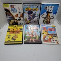 Lot of 6 DVDs Childrens Animated Movies Pets, Nut Job, Ice Age, Chicken Run, Bee - $5.86
