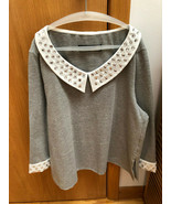 LOVE MOSCHINO, Gray Top, with Rhinestone Embellishments. Size 8. NEW - £61.98 GBP