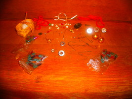 Old Christmas Ornament Pieces and Hooks  - $2.73 CAD