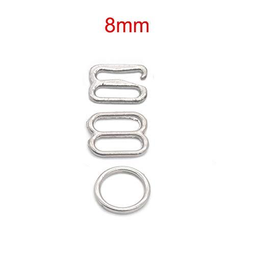Bluemoona 6 Sets - Metal 8mm Bra Strap Underwear Adjustment Sliders Hook O Ring