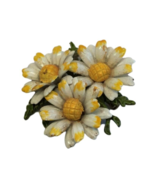 Vintage Daisy Bouquet Flower Costume Enamel Pin Brooch - £18.82 GBP