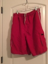 1 Pc Sonoma Men&#39;s Red Gray White Swim Shorts Trunks Size M - $45.54