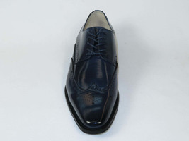 Men's Giovanni Shoes High Quality Leather Wing Tip Derby LINCOLN Navy image 2