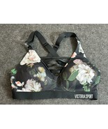 Victoria Secret Sport Size 32C Black Floral  Print Strappy Racerback Spo... - $17.76