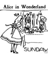 30's Alice in Wonderland transfer pattern embroidery ww1001 - $5.00
