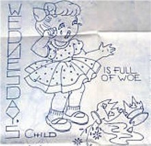 Vintage Monday&#39;s Child (DOW) Crib Quilt transfer pattern mo577 - £4.80 GBP