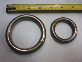 two Stainless Steel 316 Round Ring 3-3/8&quot; x 2-1/4&quot;  Marine Grade - £14.73 GBP