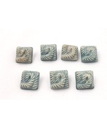 Vintage Set of 7 Bakelite Shank Buttons Square Coiled Rope Design Seafoa... - $12.93 CAD