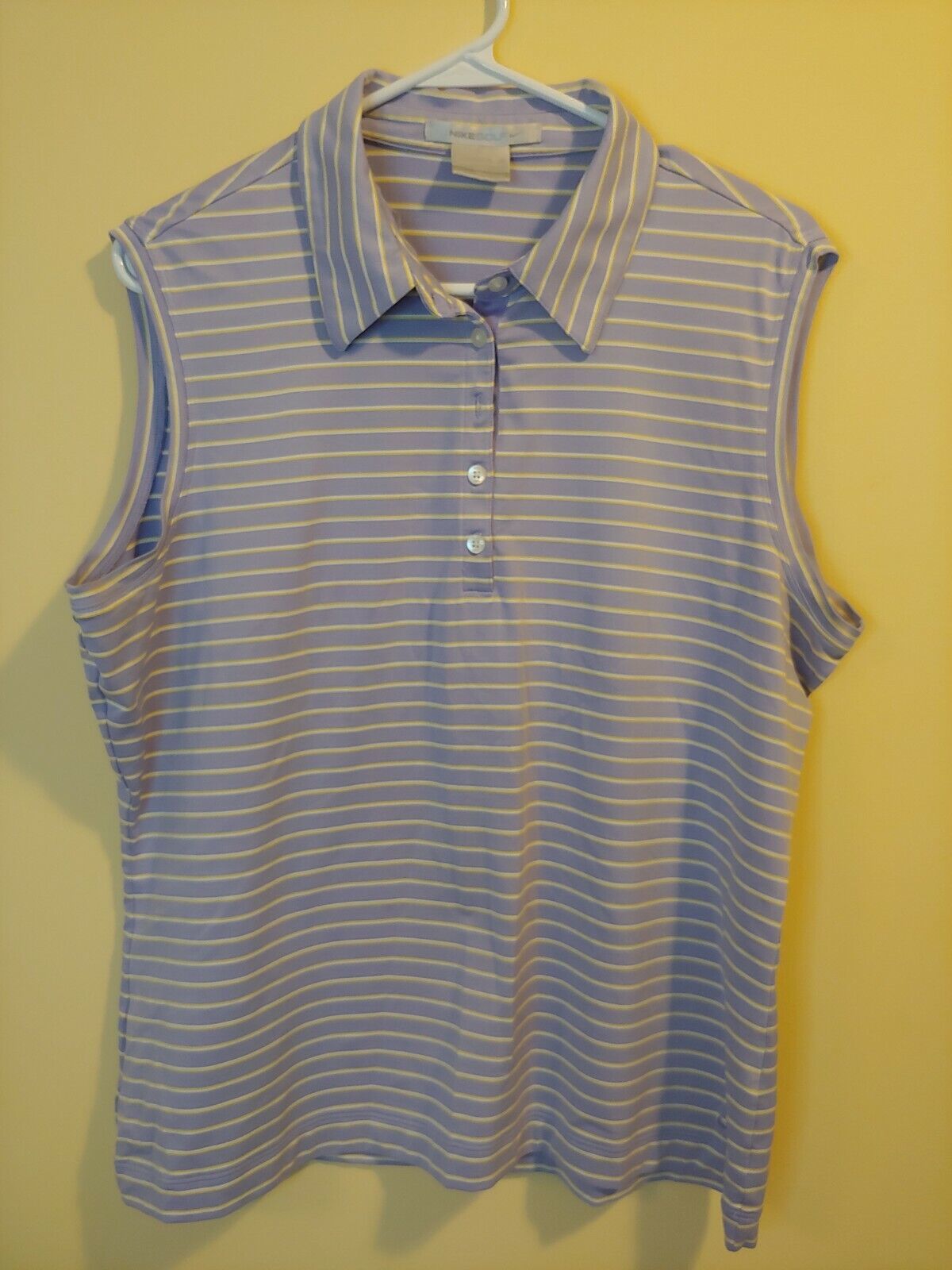 Nike Golf Women's XL Sleeveless Shirt Nike Fit-Dry Purple White Stripe - £10.09 GBP