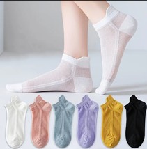 6 Pair Mesh Socks Ladies Low Cut Solids One Size Comfort Breathable Summer Gym - £9.44 GBP