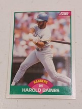 Harold Baines Texas Rangers 1989 Score Card #62T - £0.78 GBP