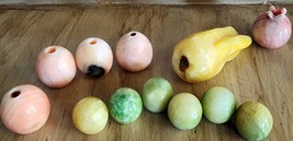 12 Vintage Alabaster Marble Stone Small Fruits Vegetables Pease Pepper See Pic. - £14.15 GBP