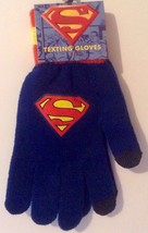 Superman Touch Screen Texting Stretchy Knit Gloves One Size Fits Most New - £10.19 GBP