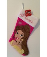 Disney Princess Beauty &amp; The Beast BELLE Pink Christmas Stocking - 16&quot; NEW - £14.10 GBP