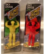 Jump Zone Sky Divers Toy - Lot Of 2 - Yellow &amp; Orange - Real Parachute F... - £6.36 GBP