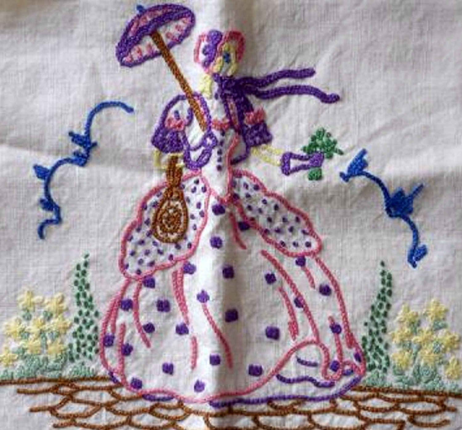 Crinoline Lady embroidery transfer NE1018 - $5.00