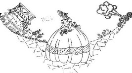Crinoline Lady with Bench tablecloth embroidery transfer Deighton 207 - £3.90 GBP