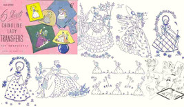 Vintage 6 Crinoline Lady transfers 16th series - £4.75 GBP