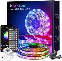 LED Strip Lights 100-Ft Bedroom Remote Control Color Changing Dorm Living Room - £18.47 GBP