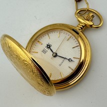 Vintage Bill Blass Pocket Quartz Watch Gold Tone Half Hunter Analog New ... - $618.26 MXN
