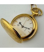 Vintage Bill Blass Pocket Quartz Watch Gold Tone Half Hunter Analog New ... - €28,60 EUR