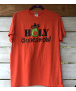 Fun Sombrero on Avocado Holy Guacamole T-Shirt M Adult Orange Cotton S/S... - £18.50 GBP