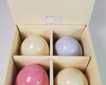 Pottery Barn Luster Ceramic Easter Eggs Purple Pink Yellow 2.75 x 2in Se... - $39.55