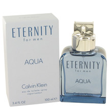 Eternity Aqua by Calvin Klein Eau De Toilette Spray 3.4 oz - £30.60 GBP