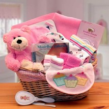 Simply The Baby Basics New Baby Gift Basket -Pink - £77.80 GBP