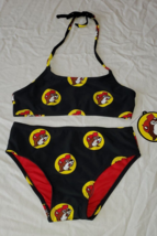 BUC-EE&#39;S Girl&#39;s 2 Piece Swim Suit Youth Medium Buc-ee Black &amp; Red New - £15.21 GBP