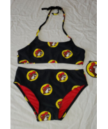 BUC-EE&#39;S Girl&#39;s 2 Piece Swim Suit YOUTH MEDIUM Buc-ee Black &amp; Red New - $367.59 MXN