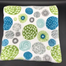 Little Miracles Circle Baby Blanket Blue Green Teal Dots - $39.99