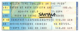 Santana Concerto Ticket Stub Agosto 30 1983 New York Città Untorn - £43.49 GBP