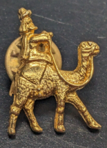 Vintage Man Riding a Camel - 3 Wise Men - Christmas - Gold Tone Tie / Lapel Pin - £31.74 GBP