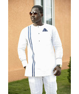 White Long Sleeves and Trousers Men&#39;s African Clothing Men&#39;s Wear Men&#39;s ... - $85.00