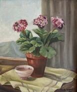 French 1940s Oil painting on panel. Vase of Hydrangeas. Postimpressionism  - €345,49 EUR