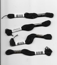 Lot 4 Skeins Black Mouline Embroidery Thread J &amp; P Coats Cotton 8.0m 8.75yds New - £3.90 GBP
