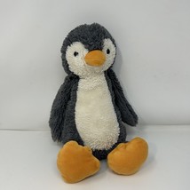 Jellycat London Bashful Penguin Plush 12&quot; Floppy Soft Gray Cream Stuffed Animal - £27.81 GBP