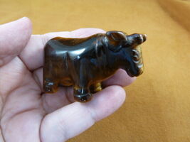 Y-COW-707 Tiger's eye Jersey COW dairy gemstone figurine CARVING stone l... - $24.99