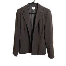Apt. 9 Womens Suit Jacket Plus Size 6 Brown 3 Button Poly Blend Lined Blazer - £10.75 GBP