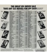 Vintage 1980&#39;s VHS Video Club Magazine Print Ad Die Hard Fatal Attractio... - $9.11 CAD