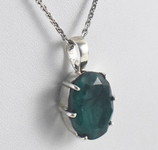Solid 925 Sterling Silver Emerald Gemstone Handmade Pendant Women Gift PSV-2519 - £26.20 GBP+