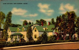 Linen POSTCARD-DOW Cottege, One Of The Finest Old Houses In Bar Harbor, Me BK56 - £3.15 GBP