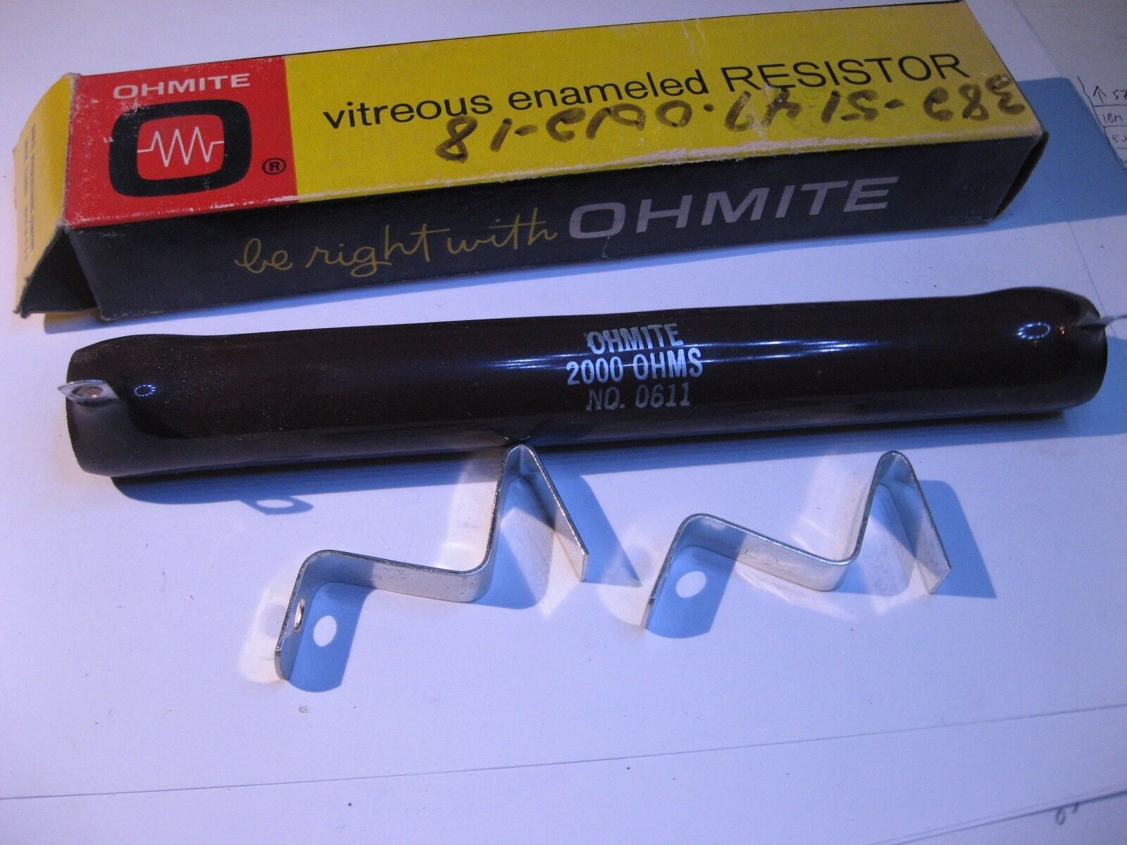Ohmite Vitreous Enameled Resistor 2000 Ohm 2K 100-Watt Stock 0611 - NOS Qty 1 - $15.67
