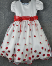Holiday Dress Girl&#39;s 6 Made in USA Formal Special Occasion Embroidered F... - £10.15 GBP