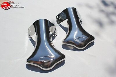 Primary image for Chevy Bowtie Logo Custom Muffler Exhaust Tail Pipe Deflector Shields Pair New