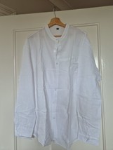 Mens 3XL Cotton/Linen Long Sleeved White Shirt - £9.96 GBP