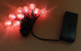 LED Holiday Lights10 Orange/Red Color Bulbs Ultra 120 Hour Uses AA Batte... - $3.49
